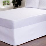 Saia para Cama Box Colchobox Ajustável Matelassada Branca