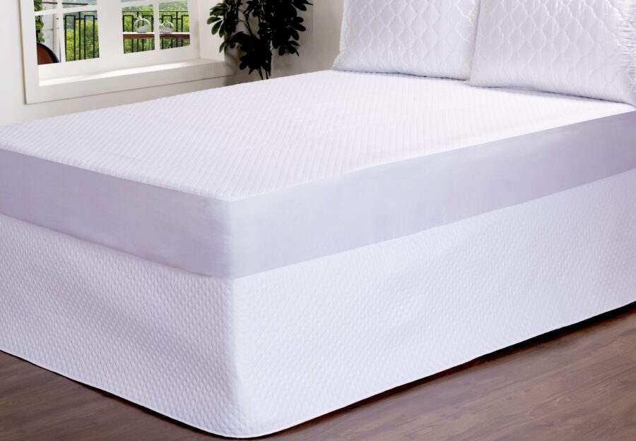 Saia para Cama Box Colchobox Ajustável Matelassada Branca