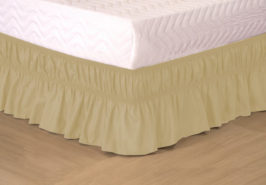 Saia para Cama Box Colchobox Ajustável Elasticada Avelã