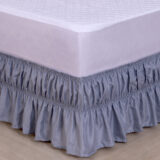 Saia para Cama Box Colchobox Ajustável Elasticada Cinza