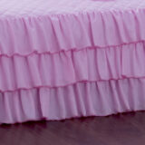 Kit Colcha Casal com Babado Sofia 4 Peças Rosa