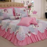Kit Colcha Cobre Leito Belize Queen 5 Peças Rosa