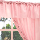 Cortina Infantil Ursinha Rosa 2,00 x 1,70 m Varão Duplo