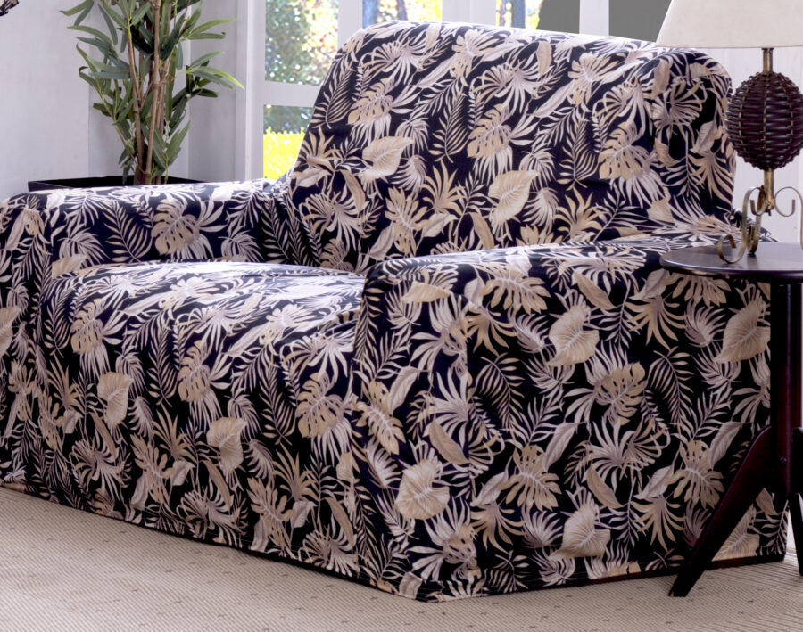 Kit Capas de Sofá 2 e 3 Lugares Adere Floral Preto