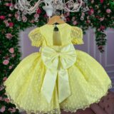 Vestido Infantil Marie Amarelo de Bolinhas