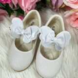 Sapatilha Bebê Flor di Mila Baby Branca Glitter