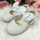 Sapatilha Bebê Flor di Mila Baby Branca Glitter