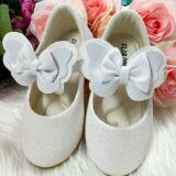 Sapatilha Bebê Flor di Mila Baby Branca Glitter