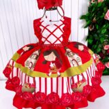 Vestido Infantil Chapeuzinho Vermelho Princesa Belli e Capa