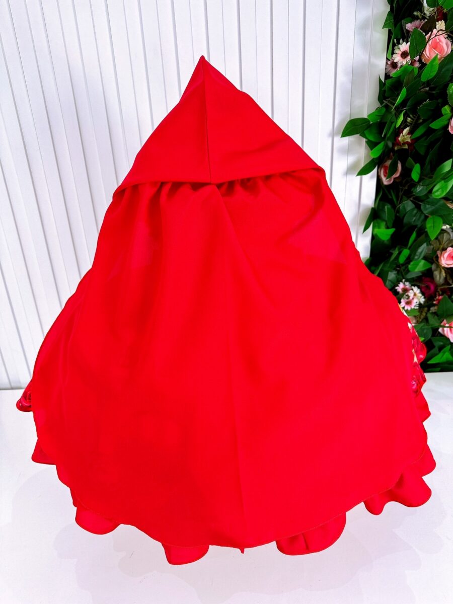 Vestido Infantil Chapeuzinho Vermelho Princesa Belli e Capa