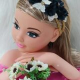 Faixa Tiara Infantil Belli Jardim Azul Petróleo com Dourado