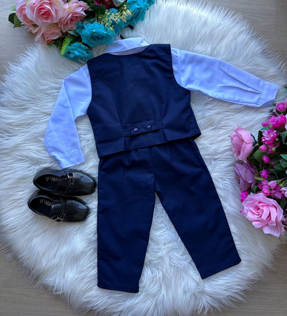 Conjunto Social Infantil Miss Cherry Leonardo Colete Marinho
