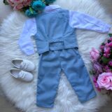 Conjunto Infantil Miss Cherry Leonardo Colete Azul Claro