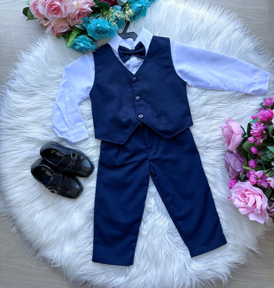 Conjunto Social Infantil Miss Cherry Leonardo Colete Marinho
