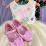 Vestido Infantil Anabel Princesa Belli Jardim Amarelo