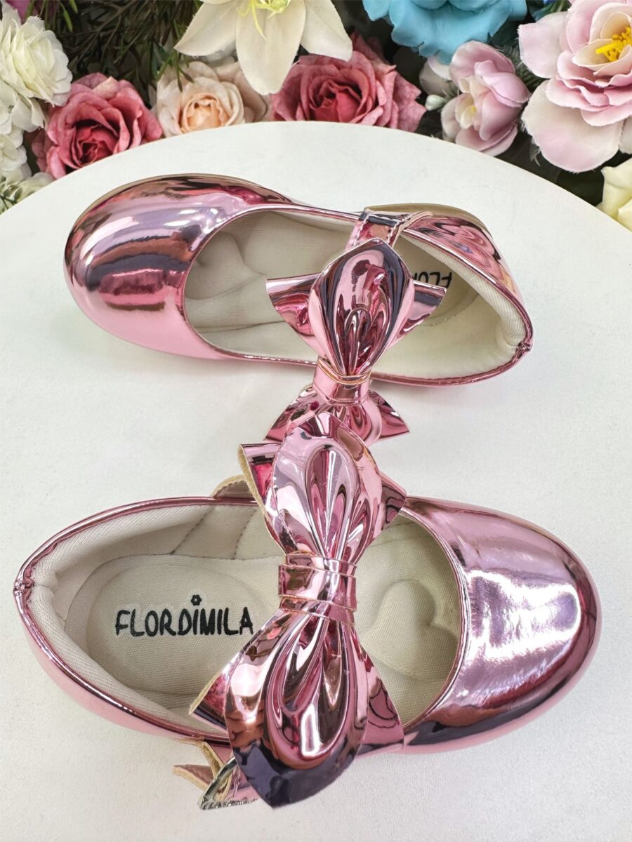 Sapato Infantil Rose Metalizado com Laço