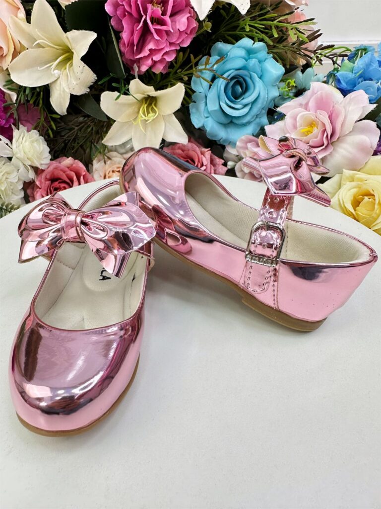 Sapato Infantil Rose Metalizado com Laço