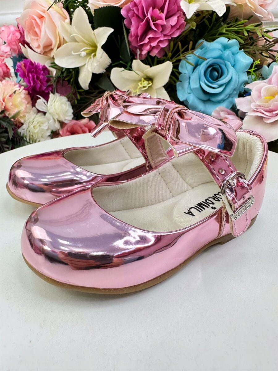 Sapato Infantil Rose Metalizado com Laço
