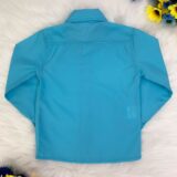 Camisa Social Infantil Azul Manga Longa Príncipes Canelada
