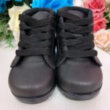 Coturno Infantil Masculino Preto em Courino com Cadarço