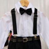 Conjunto Social Infantil Calça Suspensório Preto com Cinto