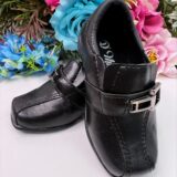 Sapato Social Infantil Menino Preto Fosco com Fivela