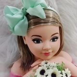 Tiara Infantil Maxi Nó Verde Claro Gorgurão