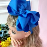Tiara Infantil Maxi Nó Azul Royal Gorgurão