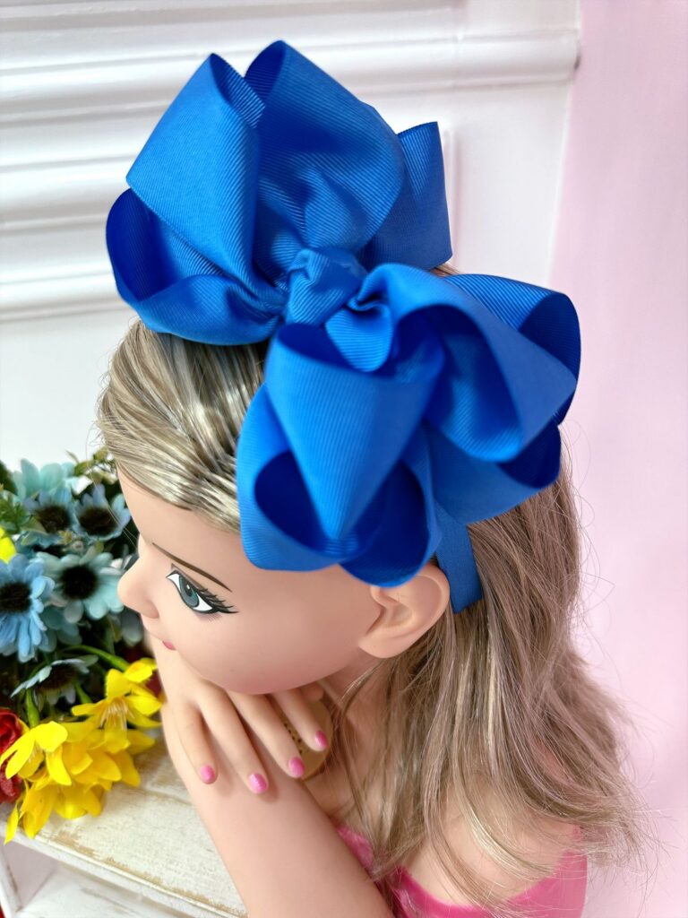 Tiara Infantil Maxi Nó Azul Royal Gorgurão