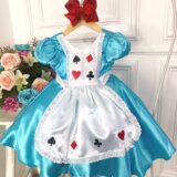 Vestido Infantil Alice no País das Maravilhas Festa