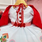 Fantasia Vestido Infantil Chapeuzinho Vermelho com Capuz