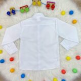 Camisa Social Infantil Branca Lisa Manga Longa Príncipes