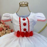 Fantasia Vestido Infantil Chapeuzinho Vermelho com Capuz