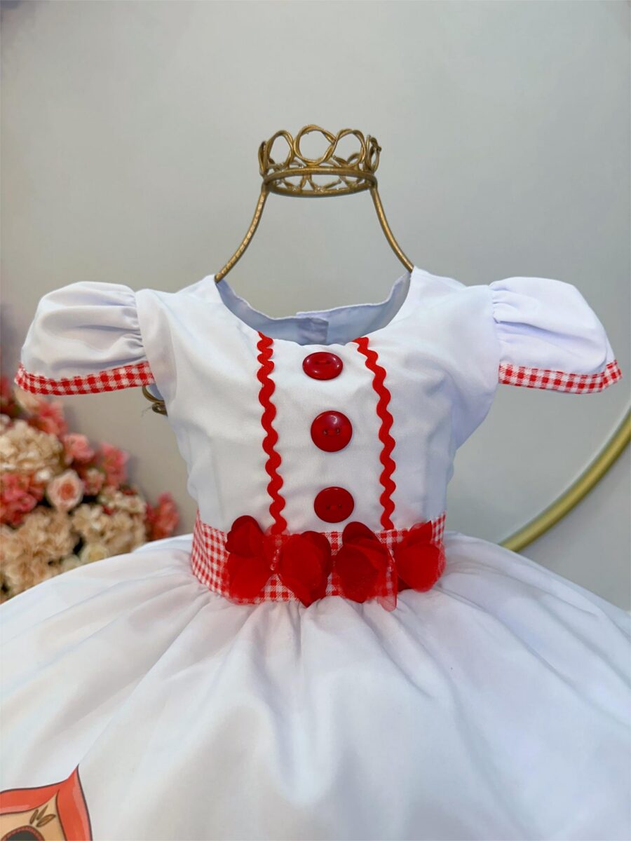 Fantasia Vestido Infantil Chapeuzinho Vermelho com Capuz