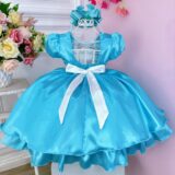Vestido Infantil Alice no País das Maravilhas Festa