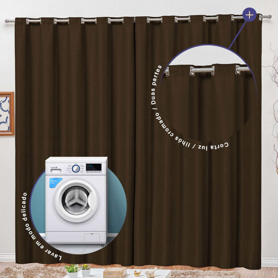 Cortina Semi Blackout Corta Luz 2,60 x 1,70 m MR Enxovais