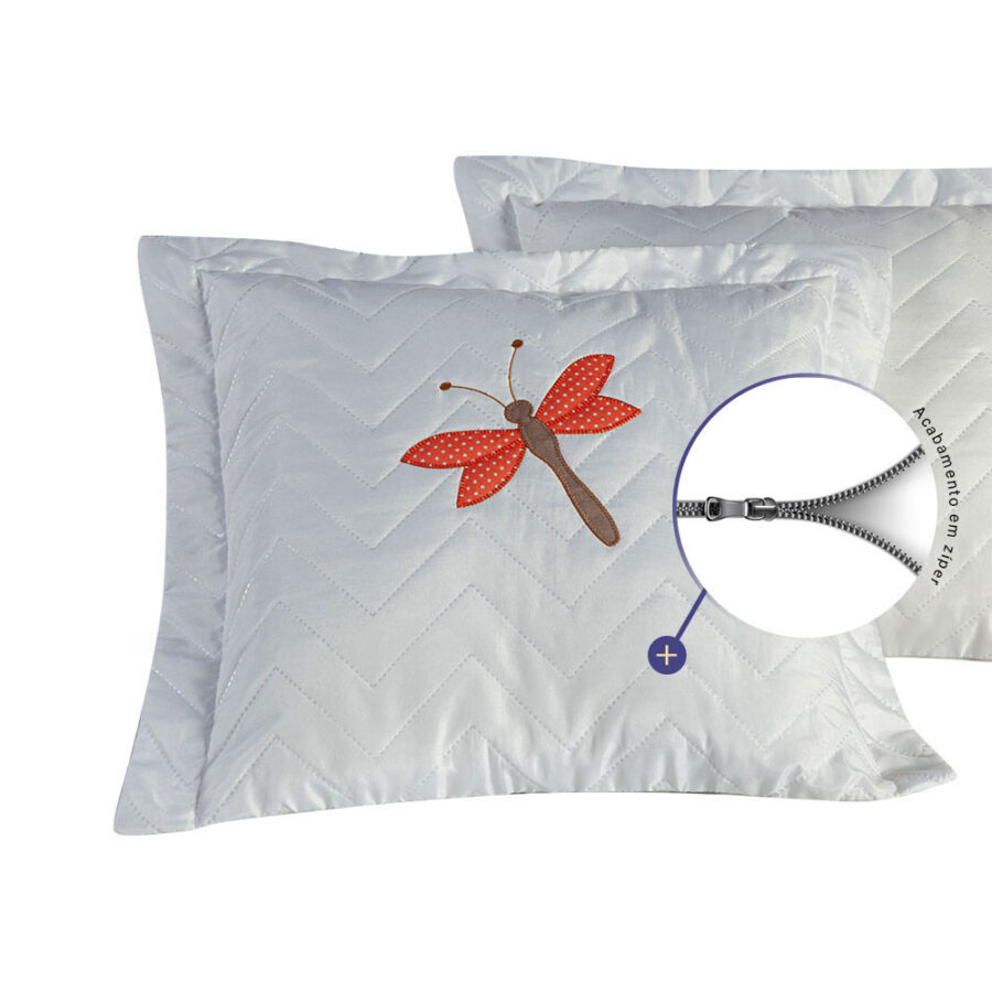 Kit 2 Capas de Almofada 45 x 45 cm MR Enxovais Libélula