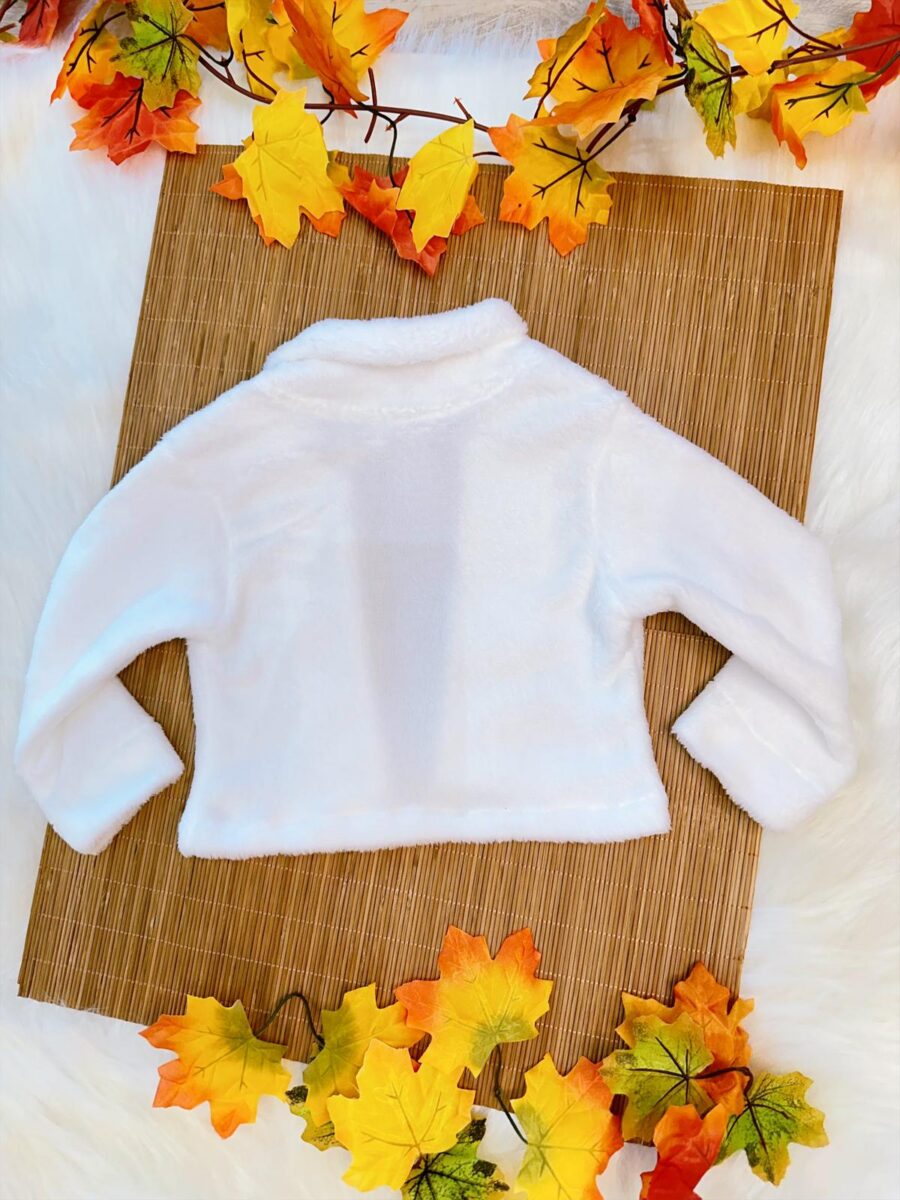 Casaco Infantil de Lã Teddy Forrado Branco