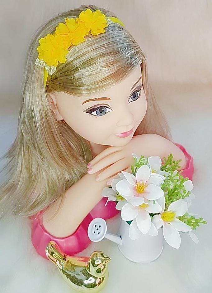 Faixinha de Cabelo Bebê Meia de Seda com Aplique de Flores