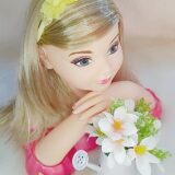 Faixinha de Cabelo Bebê Meia de Seda com Aplique de Flores
