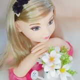 Faixinha de Cabelo Bebê Meia de Seda com Aplique de Flores