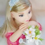 Faixinha de Cabelo Bebê Meia de Seda com Aplique de Flores