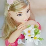 Faixinha de Cabelo Bebê Meia de Seda com Aplique de Flores