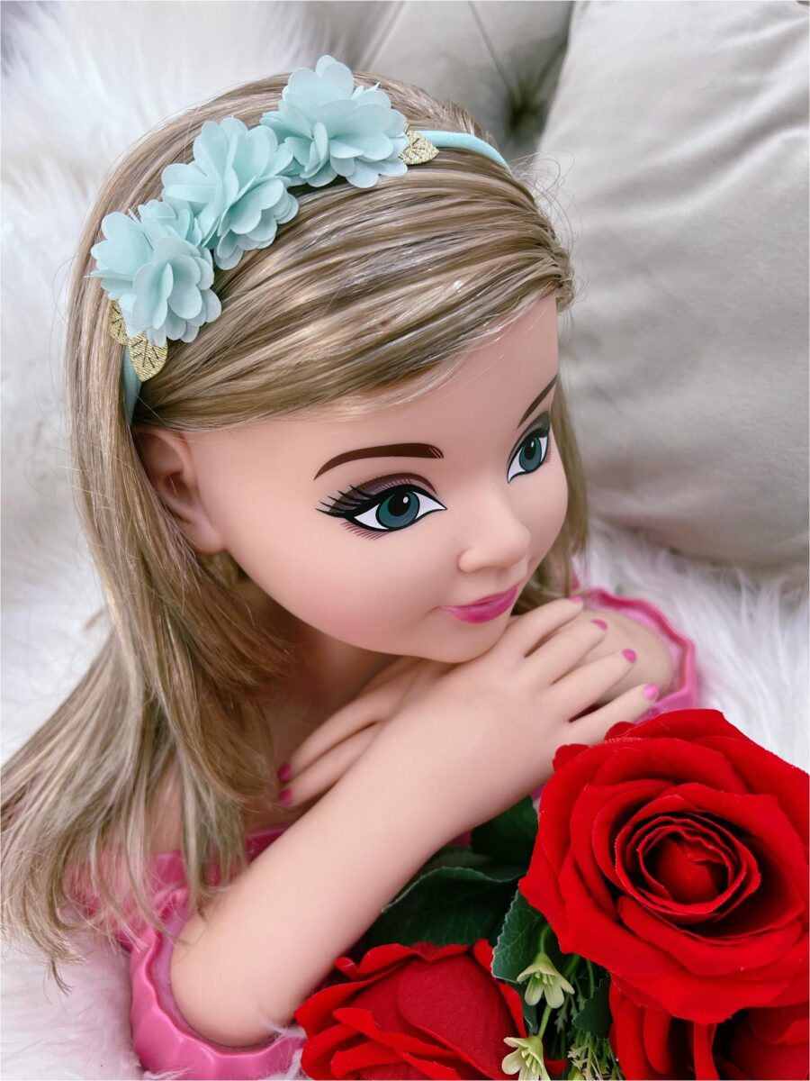 Faixinha de Cabelo Bebê Meia de Seda com Aplique de Flores