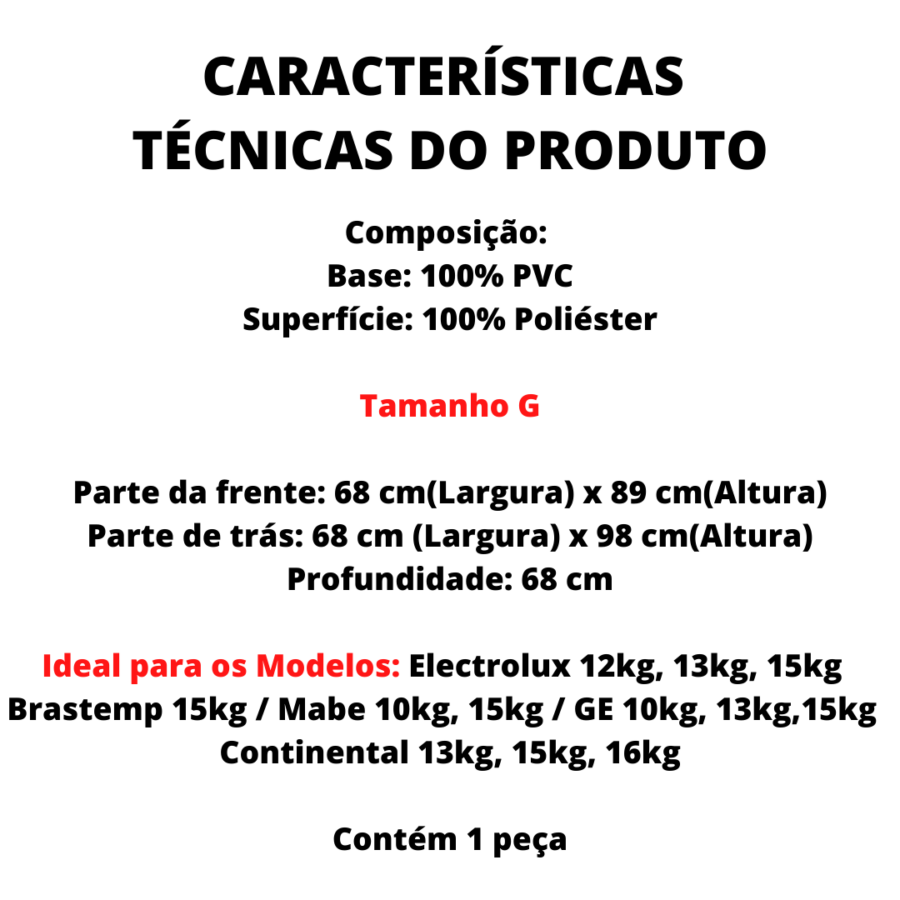 Capa Máquina de Lavar Abertura Superior com Zíper Flanelada
