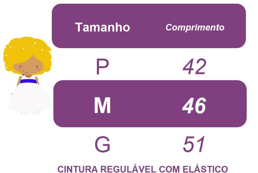 Saiote de Armação Infantil Anágua Tule Forro Ysa Kids