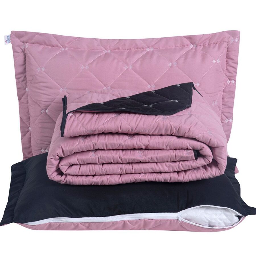Kit Cobre Leito Queen 7 Peças MR Enxovais Renove Bordado