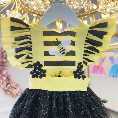 Romper Bebê Abelhinha com Asa e Apliques Luxo