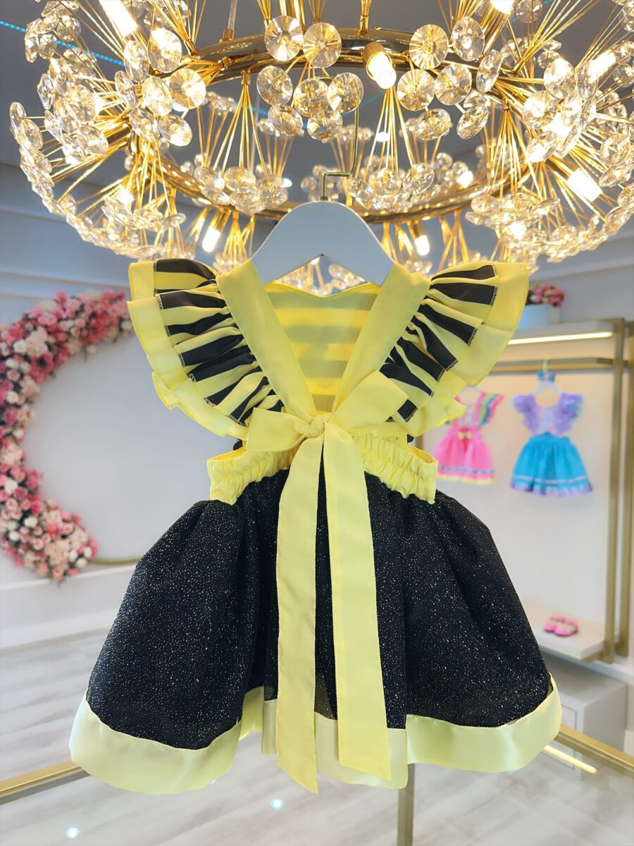 Romper Bebê Abelhinha com Asa e Apliques Luxo