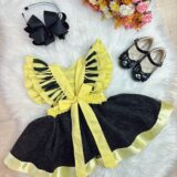 Romper Bebê Abelhinha com Asa e Apliques Luxo